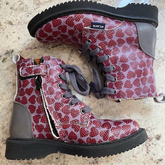ATLANTA MOCASSIN $149 Kids Gray Heart Boot Portugal EU 27 US 10 Sold Out - Picture 3 of 14
